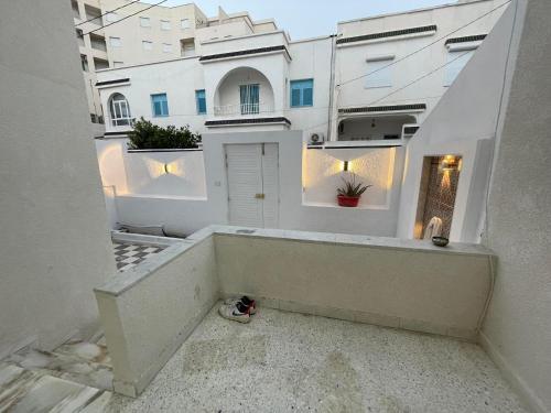 a view from the balcony of a apartment building at Dar Zeneb in Borj el Handousse