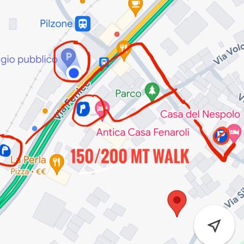 a map of a subway line with stations at Casa del Nespolo in Pilzone