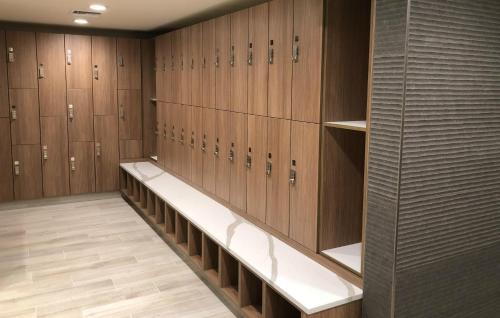 a row of lockers in a locker room at Vail Racquet Club Mountain Resort in Vail
