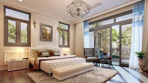 Ένα ή περισσότερα κρεβάτια σε δωμάτιο στο DAYSTAR Hotel