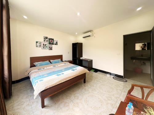 Ha Giang Ali Hostelにあるベッド