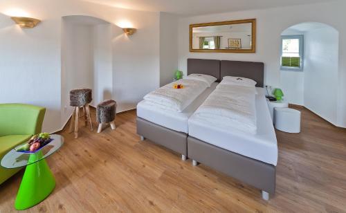 Katil atau katil-katil dalam bilik di Ferienwohnung im Weberturm Goslar