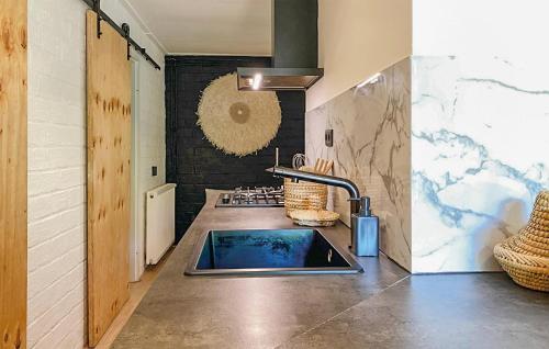 a kitchen with a sink and a counter top at Awesome Home In Rheezerveen With Sauna in Rheezerveen