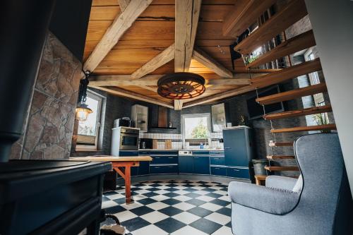 Η κουζίνα ή μικρή κουζίνα στο Ferienhaus Getreidesilo
