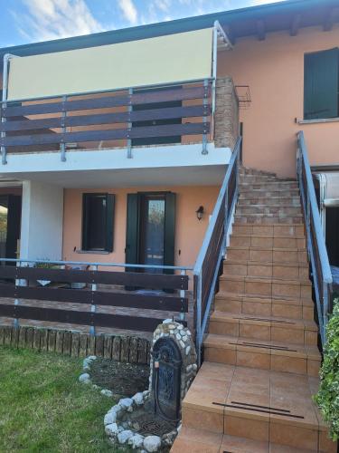 a stairway leading up to a house at Castelletto in Castello dʼAviano