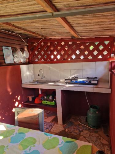 Η κουζίνα ή μικρή κουζίνα στο Bungalow chez Mouch Nosy Be 1