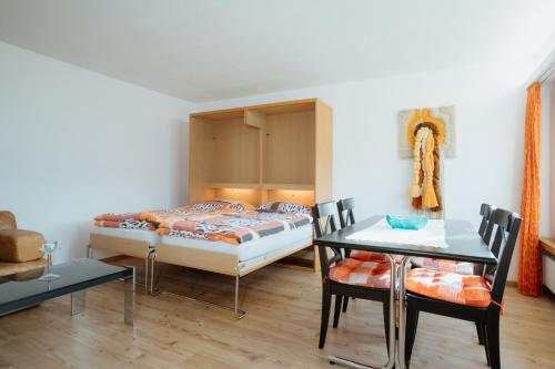 Apartment Im Lehniにあるベッド
