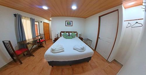 蒙泰韦尔德哥斯达黎加Casa Jungle Monteverde B&B的一间卧室,卧室内配有一张大床