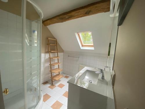 Koupelna v ubytování Maison d hôtes du chateau de Bouesse