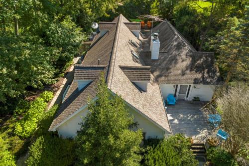 an overhead view of a house with a roof at Casa Azur in Union Pier