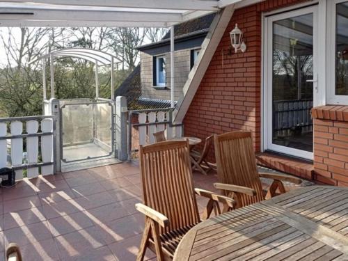 Balkón nebo terasa v ubytování Ferienwohnung Kanalblick