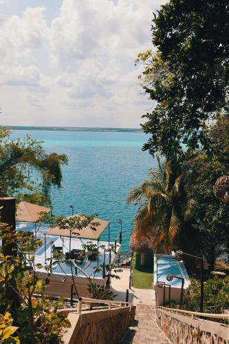 a view of the ocean from a resort at Tucán Villages Bacalar Lagoon Front in Bacalar