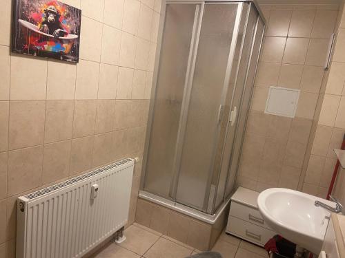Ένα μπάνιο στο Ferienwohnung Balli