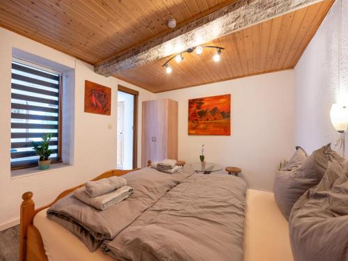 a bedroom with a large bed in a room at Serene Holiday Home in Nehren in Nehren