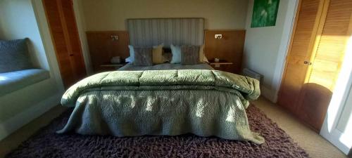 1 dormitorio con 1 cama grande con alfombra en Tonix Boutique Accommodation, en Lawrence