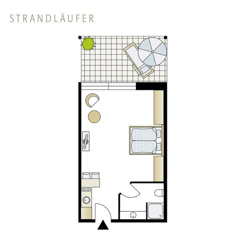 a floor plan of a small house at Strandläufer 113 in Granzow