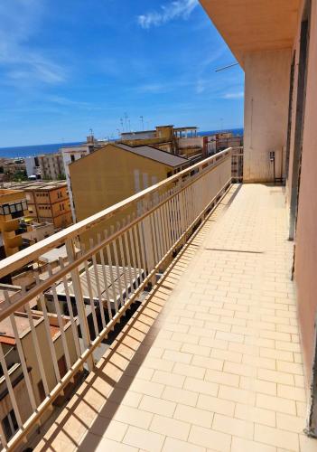a balcony with a view of a city at B&B da Giovy in Marsala