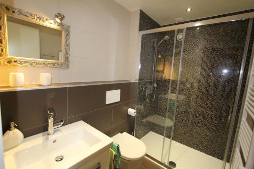シャトー・デーにあるLe Castel 1のバスルーム(シャワー、洗面台、トイレ付)