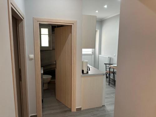 een badkamer met wastafel en toilet in een kamer bij JennyHouse in Drama