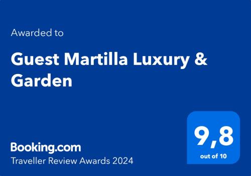 a screenshot of a cell phone with the text quest mattilla luxury and garden at Guest Martilla Luxury & Garden in Garda