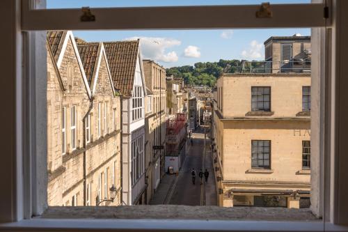 a view of a city street from a window at Dream Stays Bath - Barton House in Bath