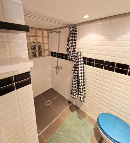 un bagno con doccia e WC di Chambre Deborah a Le Pradet