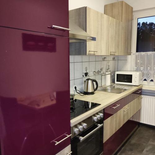 Η κουζίνα ή μικρή κουζίνα στο Ferienwohnung Grundstein