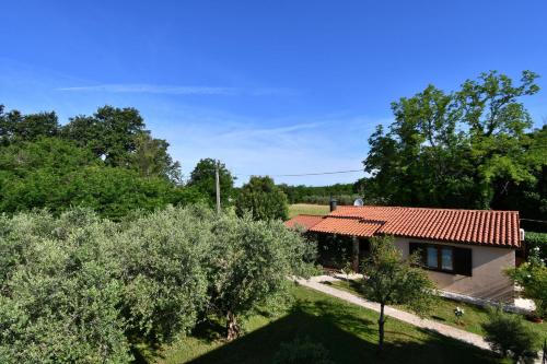 an aerial view of a house with a red roof at House Ariella in Umag
