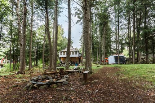 Taman di luar Waterfront Sebec Lake Home with Yard and Fire Pit