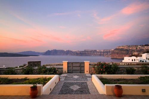 a view of the water from a building with a view at Alba Caldera Villa in Akrotiri