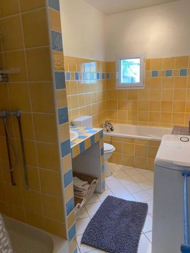 une salle de bain avec une douche, un lavabo et des toilettes dans l'établissement La Petite Maison en Baie de Somme, à Saint-Valery-sur-Somme