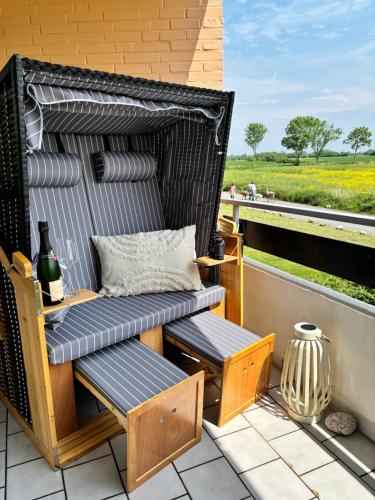 Ruang duduk di Quartier Strandblick Staberdorf - 2 Balkone mit Meerblick