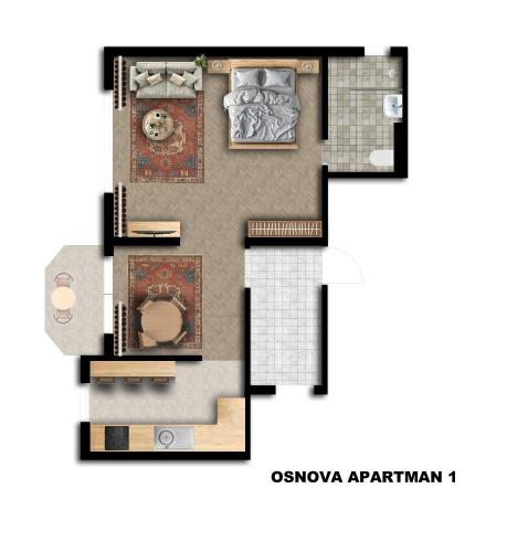 Půdorys ubytování Apartmani "U gostima" Sarajevo Centar - Apartments "Be Our Guest" Sarajevo Center