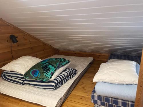 a couple of beds in a room with at Lapponia in Kalajoki