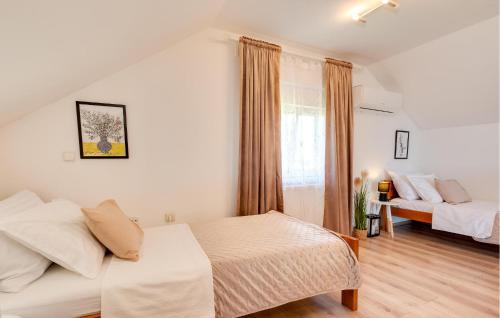 a bedroom with two beds and a window at Pet Friendly Home In Popovaca With Kitchen in Popovača
