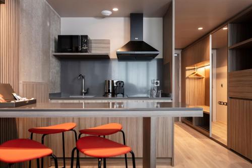 Dapur atau dapur kecil di Ki Space Hotel & Spa - near Disneyland Paris