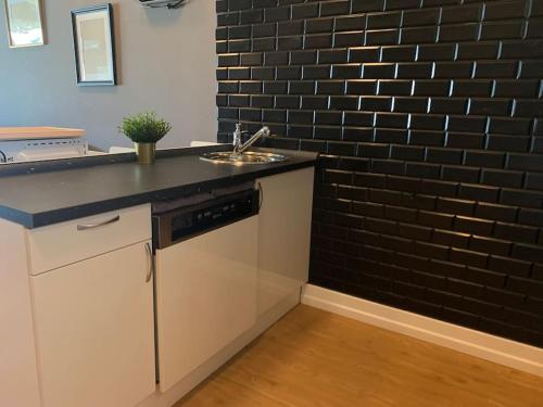 Kuchyň nebo kuchyňský kout v ubytování Golden Beach Luxury Apartman