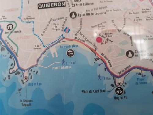a map of the city of culverton at Hôtel Ker-Noyal Quiberon Plage in Quiberon