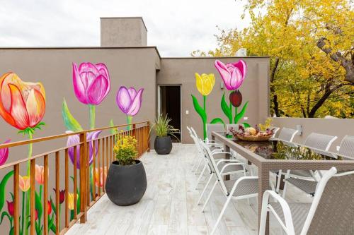 Balkoni atau teres di Casa Los Tulipanes