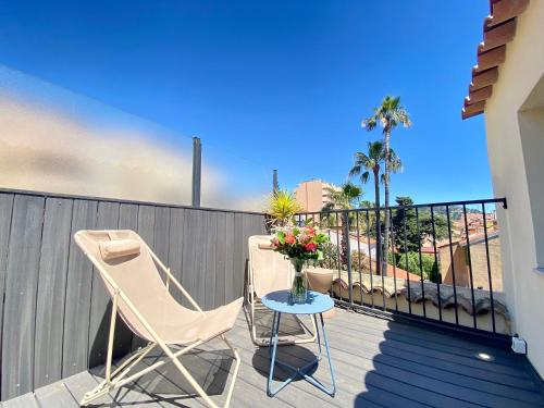 Μπαλκόνι ή βεράντα στο Luxury "Les Toits du Soleil" - Magnifique appartement avec terrasses et jacuzzi - Centre de cannes - By SCLS Locations