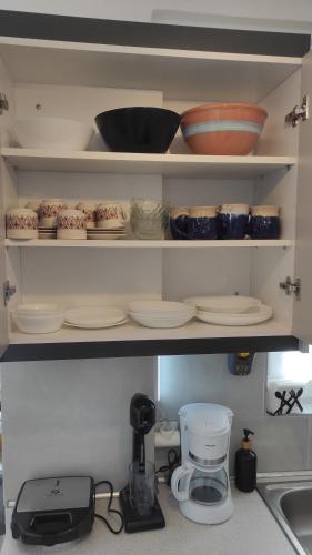 Dapur atau dapur kecil di Faros Sea View - Sifnos