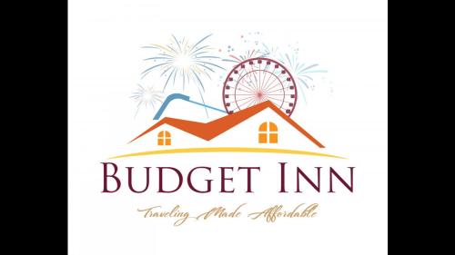 un logotipo para un edificio con una noria en Budget Inn Ada en Ada