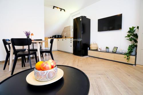Kuchyň nebo kuchyňský kout v ubytování Golden Apartman Balatonlelle