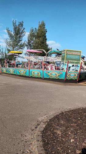 a roller coaster on the side of a road at Butlins minehead caravan 120 River cove passes included in Minehead