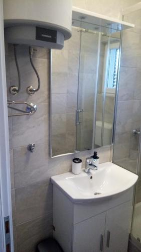 a bathroom with a sink and a mirror at Noel in Seline