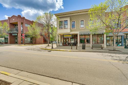 an empty street in a small town with buildings at Near Trail Dtwn Eagle Ranch Condo with Balcony in Eagle