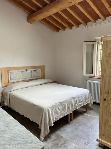 a bedroom with a large bed in a room at Camera matrimoniale Il Picchio Verde in Spianate