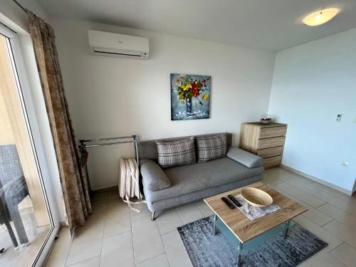 a living room with a couch and a table at Apartments Nevenka i Josko in Tučepi