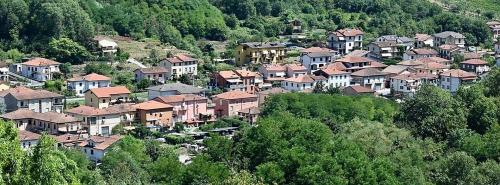 a group of houses on a hill with trees at La Primula Vicinanza 5 Terre in Riccò del Golfo di Spezia