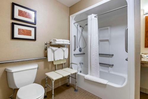 e bagno con servizi igienici e doccia. di Comfort Suites Coralville I-80 a Coralville